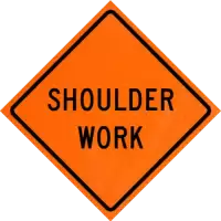 shoulder work rollup sign for traffic control