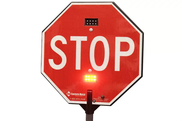 LED Stop Stop Paddle 18" Dual Flashing LEDs Reflective for School Zone