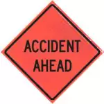 accident ahead roll-up sign