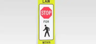 In Street Pedestrian Crossing Sign R1-6 Stop