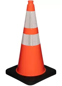 28 inch BLACK BASE TRAFFIC CONES