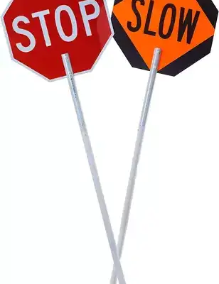 Flagging Signs, Staffs, and Flagger Stands for Work Zone Safety Flagging Signs stop slow paddle