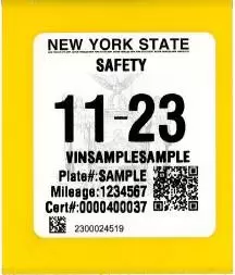 New York DMV Inspection Sticker