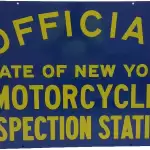 Official State of New York Motorcycle Inspection Station Sign