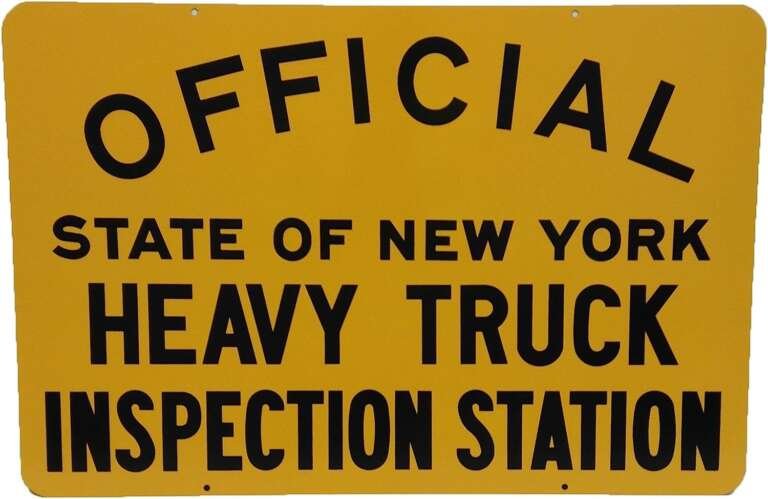 Official State of New York Heavy Truck Inspection Sign