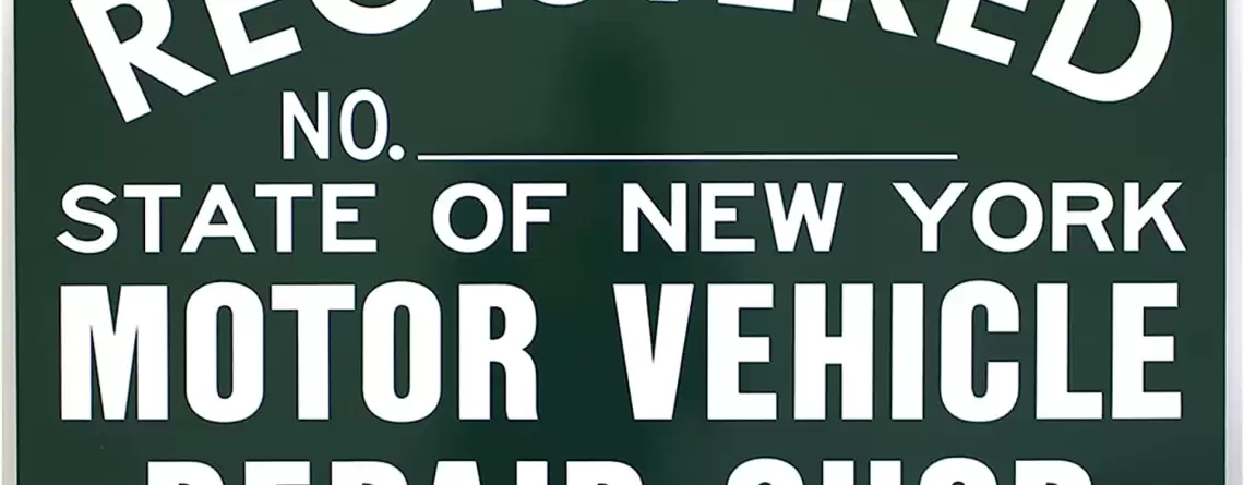 Registered No. State of New York Motor Vehicle Repair Shop