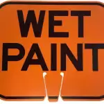 Wet Paint Traffic Cone Sign