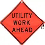Utility Work Ahead MESH Roll-Up Warning Sign 48 inch
