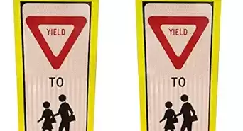 Two Each Yield to Pedestrians Within Crosswalk Panels. Diamond Grade Reflective Walkway Signs for Use in Frame & Base (Not Included)