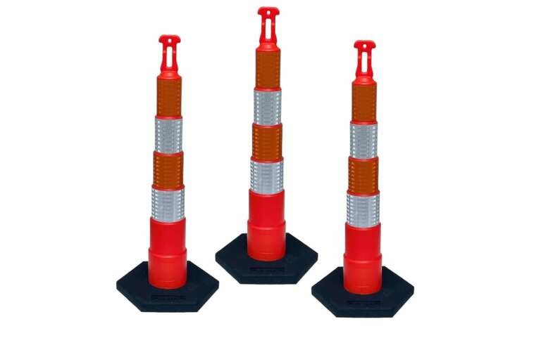 42" Stackable Safety Cones Stackable Safety Cones Work Zone Supply 42" Stackable Safety Cones with 16 lb Base, Reflective, Set of 3