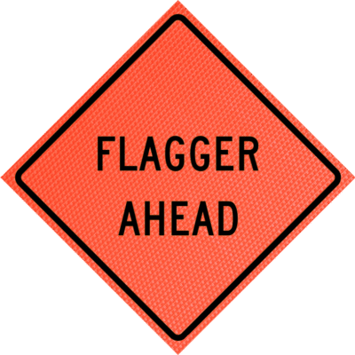 FLAGGER AHEAD (W20-7a)
