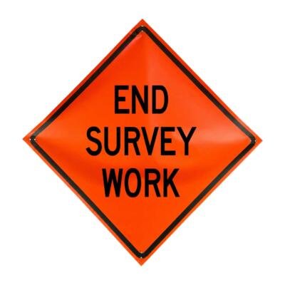 End survey work 48" non-reflective roll-up