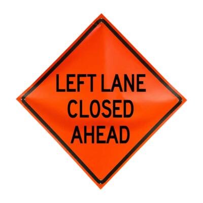 Left Lane Closed Ahead (w20-5l) 36" Non-reflective Roll-up