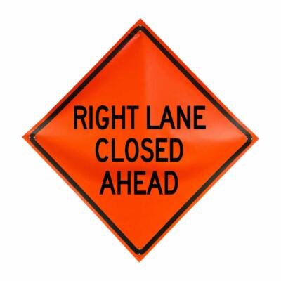 Right Lane Closed Ahead (w20-5r)36" Non-reflective Roll-up